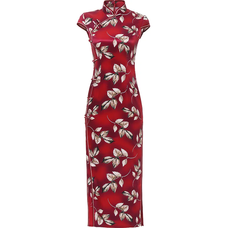 

Благородный китайский традиционный Ципао большого размера изысканный длинный Чонсам пикантный Элегантный Тонкий Вечерний Банкет