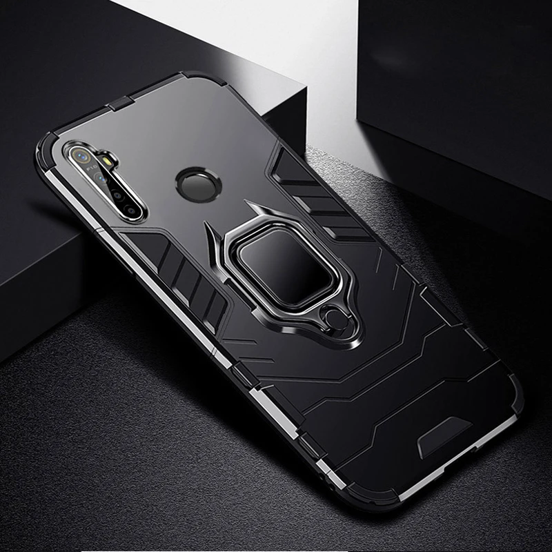 Чехол Realme Q для больших нагрузок, кольцо Броня с подставкой, защита от падения, для Oppo Realme Q RealmeQ