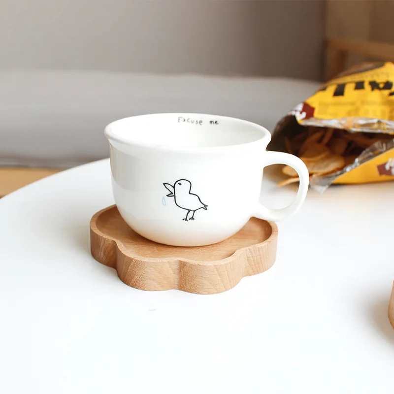 Симпатичная подставка в форме медведя деревянный коврик для чашки десертная