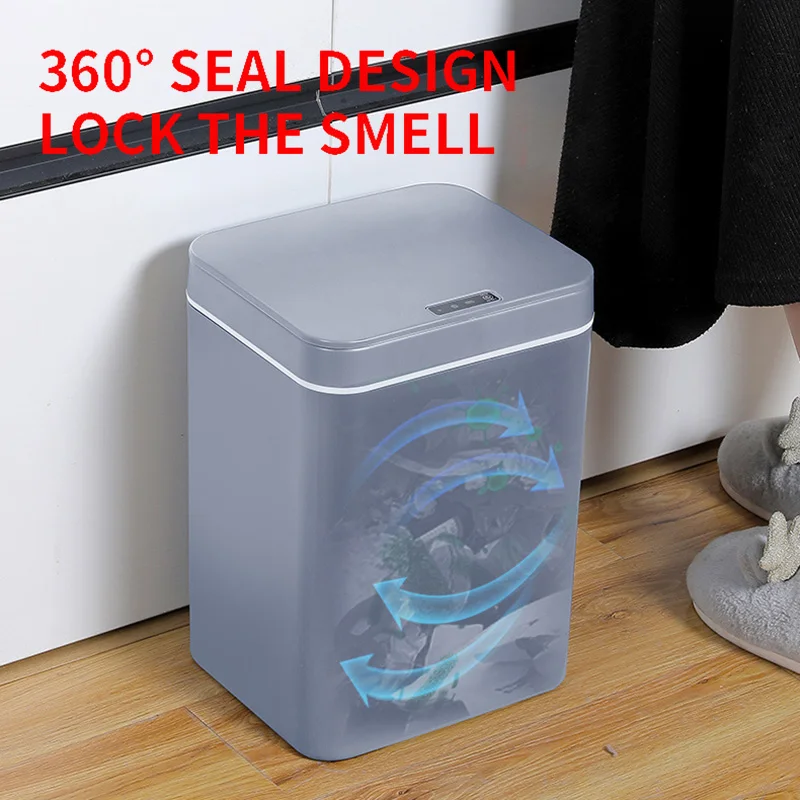 Интеллектуальная индукционная мусорная корзина 16 л Зарядка через USB Мусорное