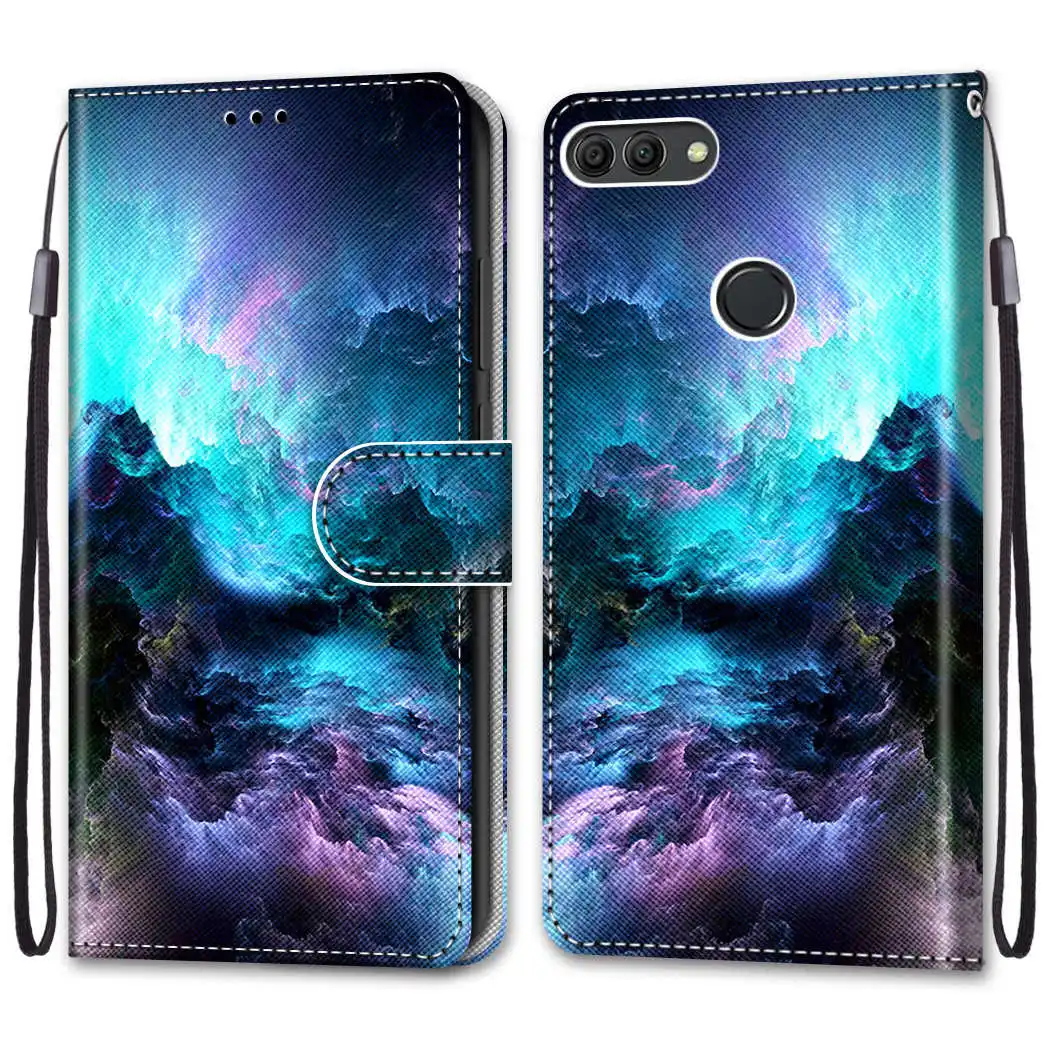 Чехол книжка из искусственной кожи чехол s с крутым рисунком волка кота для huawei Y3