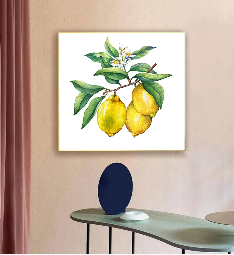 

1 шт., Картина на холсте «лимон на ветке»