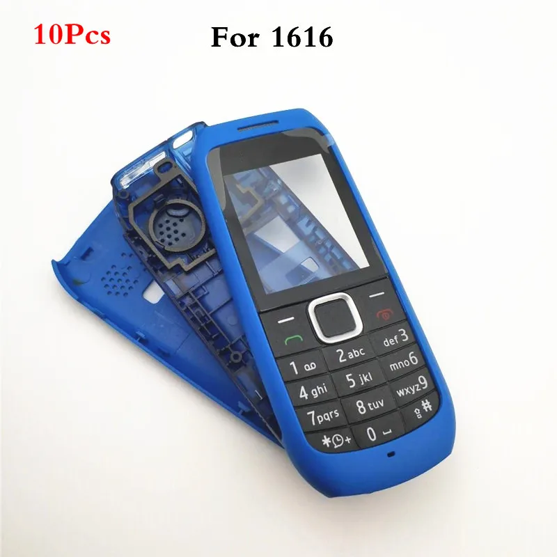 

10 шт./лот высшее качество полный корпус для Nokia 1616 Новая обложка + передняя средняя рамка + задний корпус + английские клавиатуры