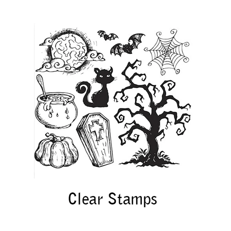 

AZSG Halloween Clear Stamps/Silicone Transparent Seals for DIY scrapbooking Card Making 13*13cm