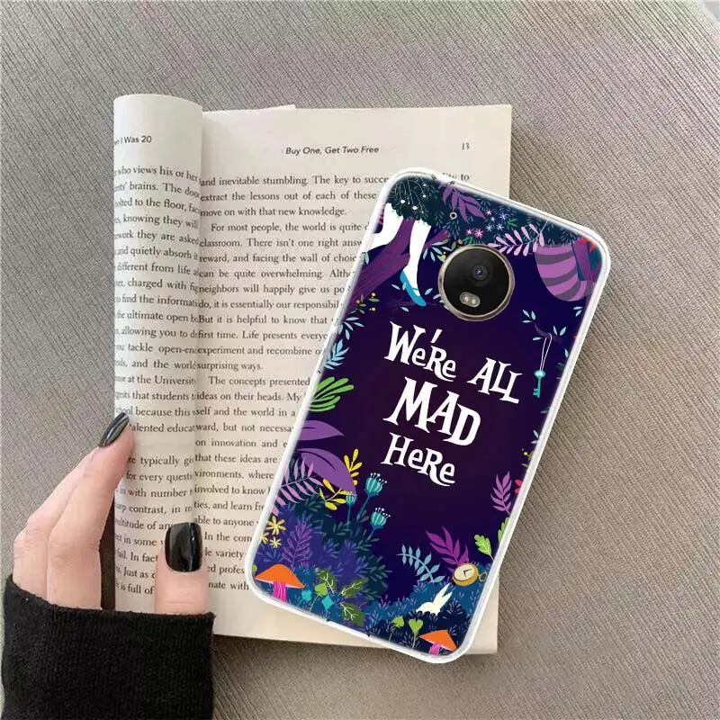 

Alice in Wonderland Cheshire Cat Phone Case For Motorola Moto G8 G7 Power EU G6 G5 S5S G4 E6 E5 E4 Plus Play ONE Action Macro X4