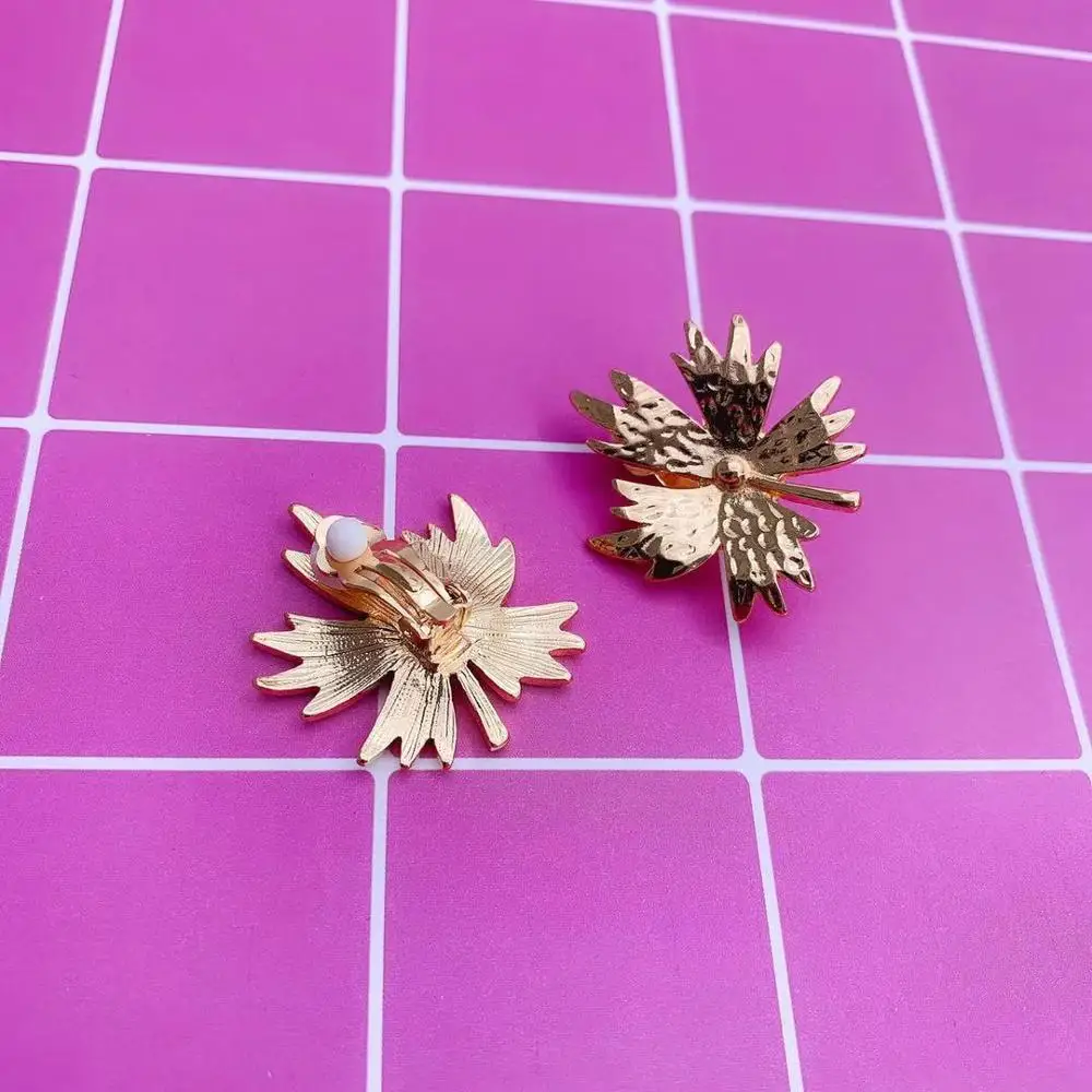 GOLD EARRINGS FASHION JEWELRY WEDDING PARTY GIFTS FEMALE ACCESSORIES GOOD QUALITY | Clip Earrings