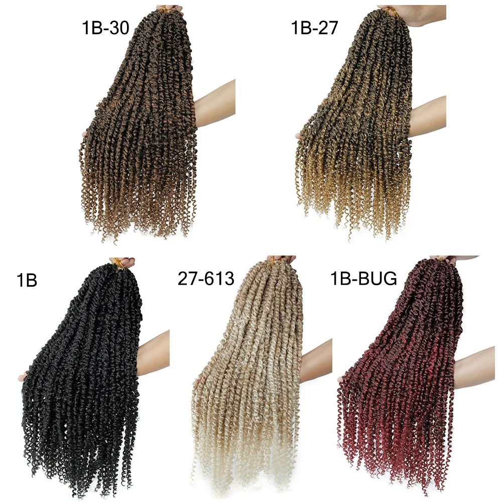 Синтетические вязаные крючком волосы страсти твист 22 дюйма Омбре предварительно