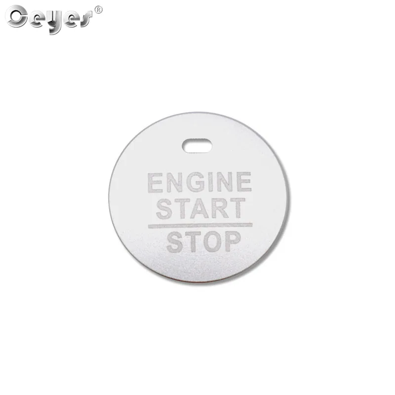 Silver button cover Ceyes автомобильные наклейки для Honda Civic Fit Авто Кнопка запуска и остановки двигателя кольца покрытие для интерьера стайлинга автомобиля - Цвет: Silver button cover