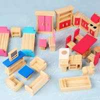 children mini furniture dolls house wooden dollhouse furniture sets pretend toys educational play house toys girls gifts