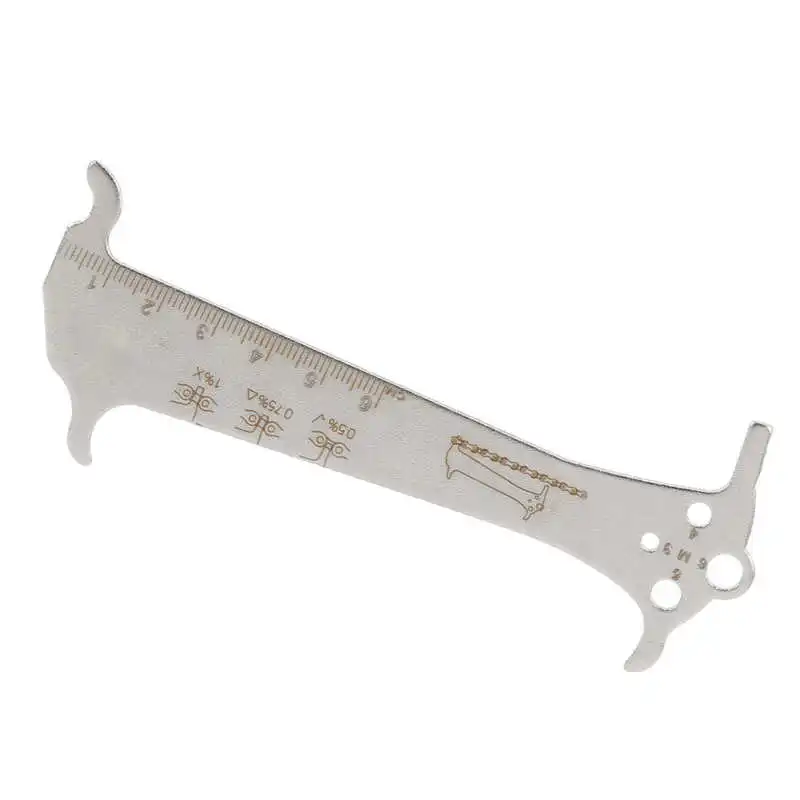 

Bike Chain Measuring Ruler 3 in 1 Mountain Bike Chain Measuring Ruler Road Bike Chain Wear Measuring Tool Silver