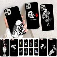 yndfcnb rose skeleton hand skull phone case for iphone 13 11 12 pro xs max 8 7 6 6s plus x 5s se 2020 xr case