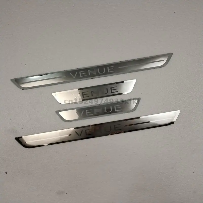

Для HYUNDAI VENUE 2019-2021 4 шт./компл. Высококачественная Накладка на порог из нержавеющей стали приветственная накладка на педаль аксессуары для ст...