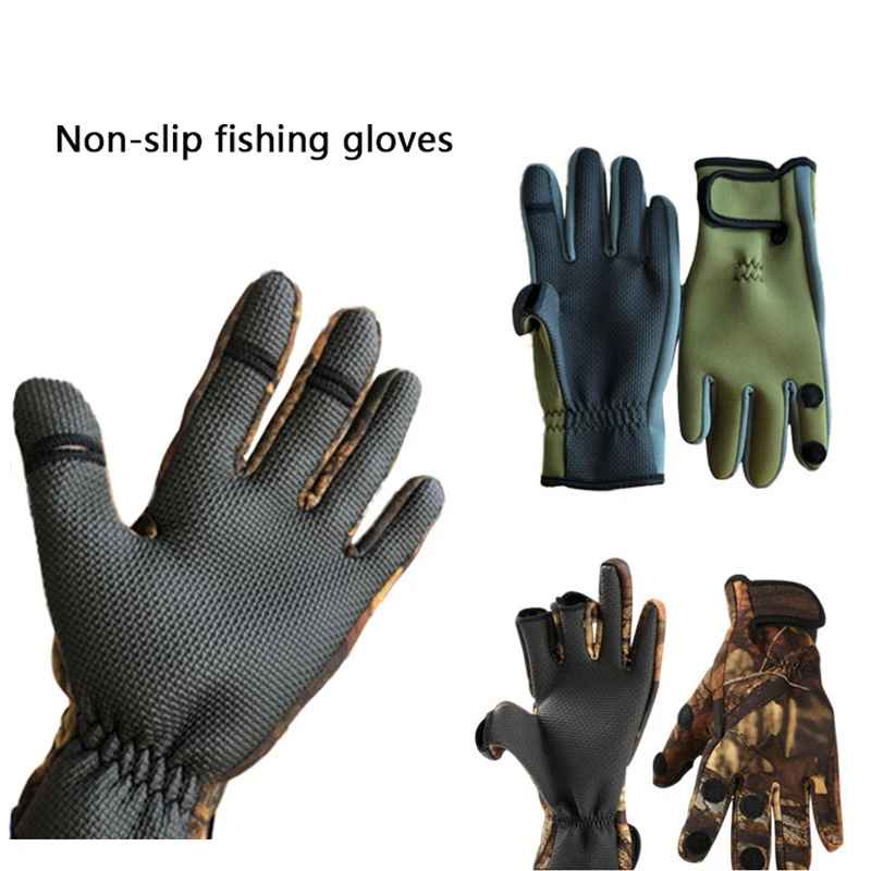 

Facecozy Outdoor Winter Fishing Gloves Waterproof Three or Two Fingers Cut Anti-slip Climbing Glove Hiking Camping Riding Gloves