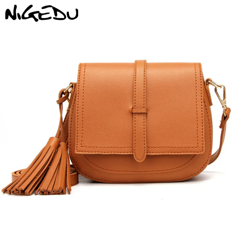 

Fashion tassel women Crossbody Bag small brand design Small PU Leather Messenger Bags for Female Shoulder bag Ladies Saddle bag