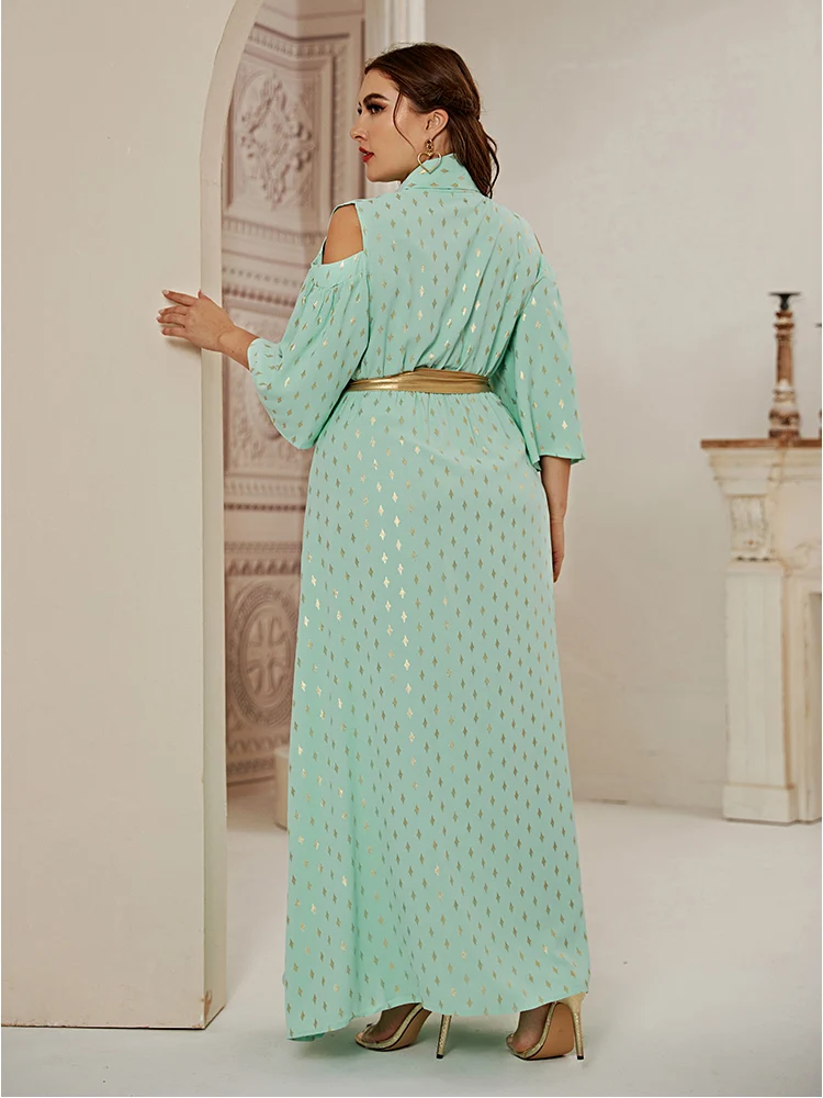 2021 Абая длинные весенние женские платья с рукавом бабочкой большого размера плюс