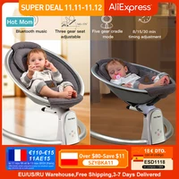 electric baby bouncers with bluetooth and five gear swinghot mom intelligence timing baby swingpure cotton baby rocker cardle