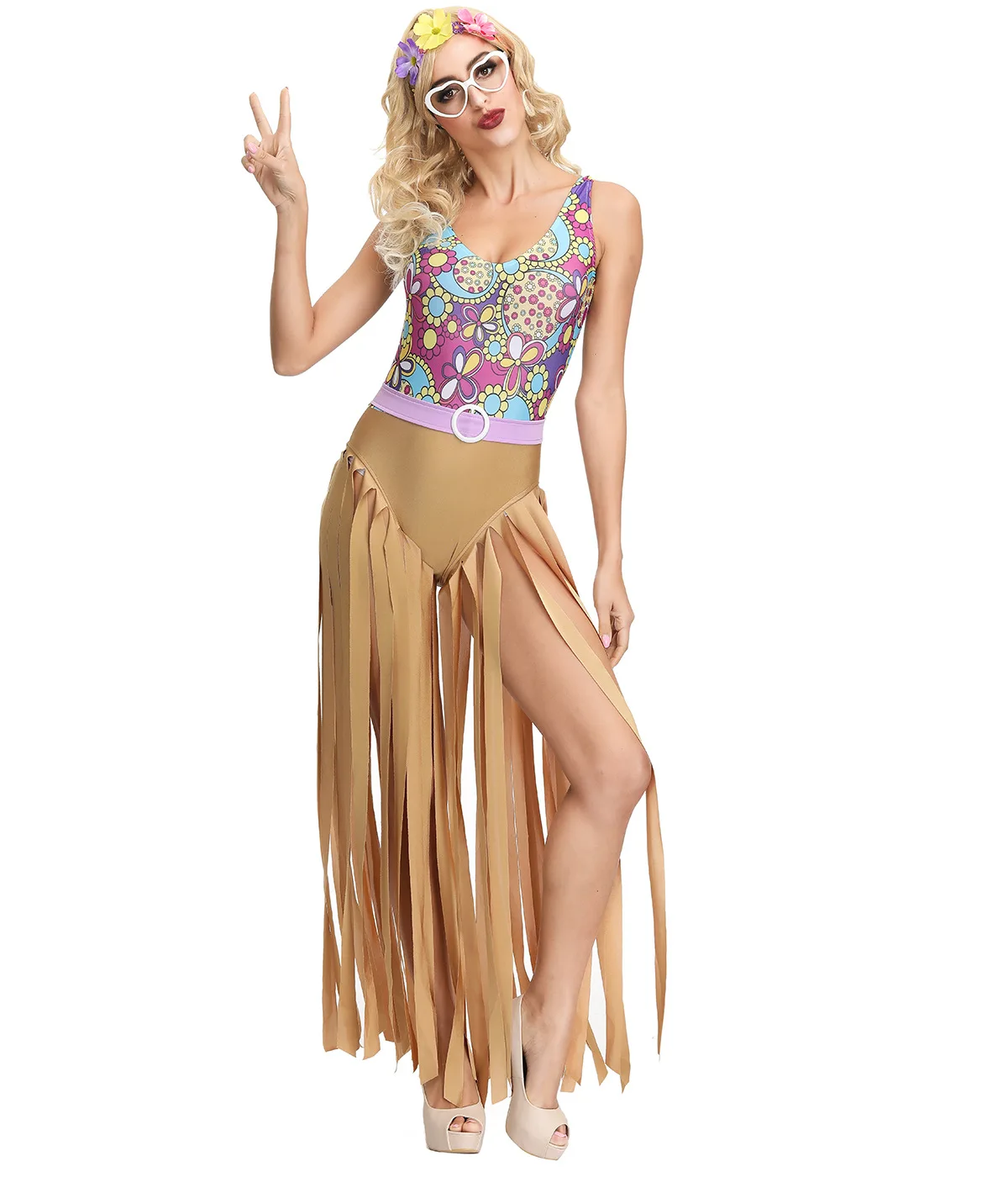 Haloween костюм для Хэллоуина Европейский и американский ретро 70s хиппи танцевальный