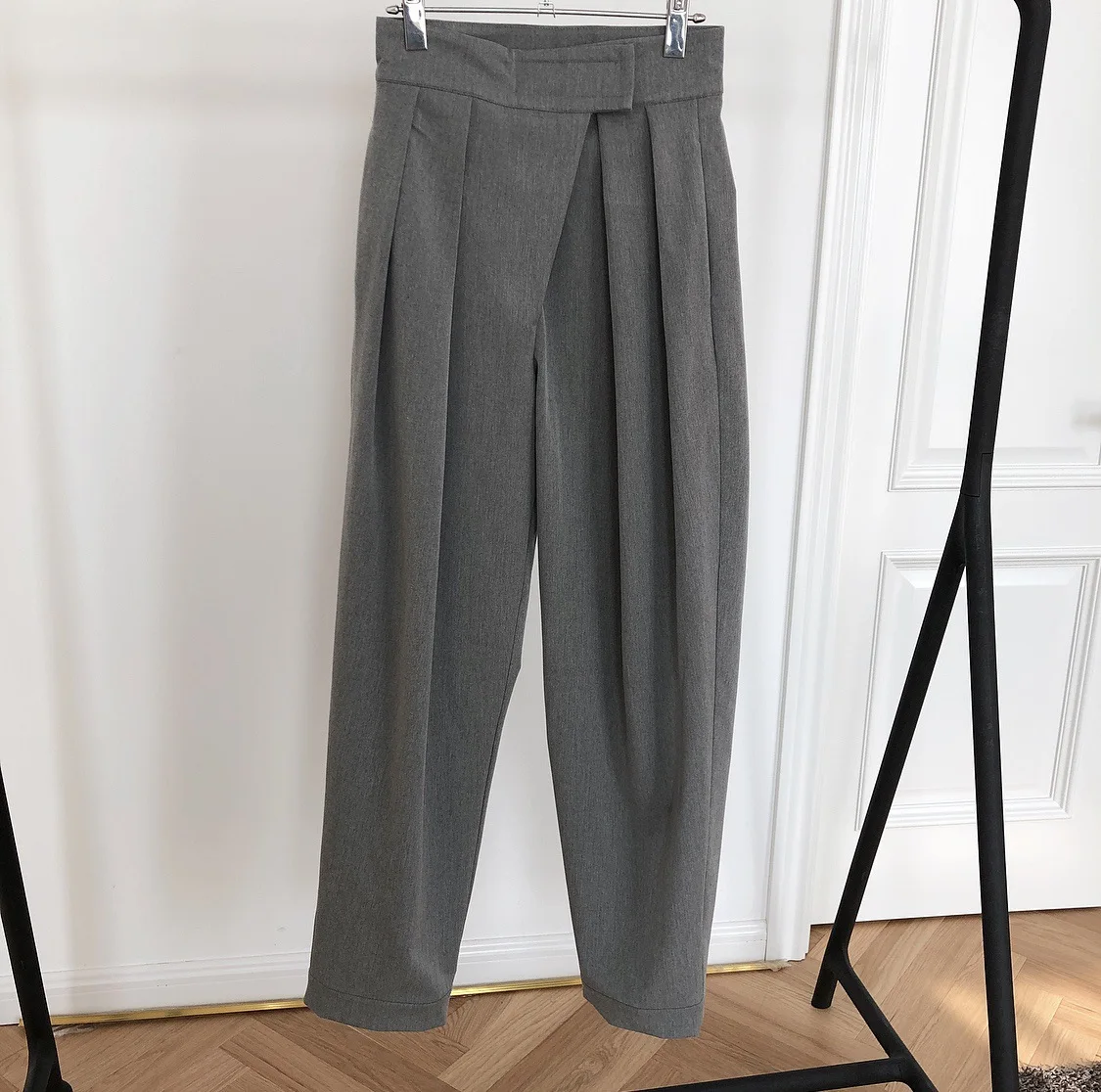 Брюки женские с завышенной талией толстые свободные штаны регулируемой широкими