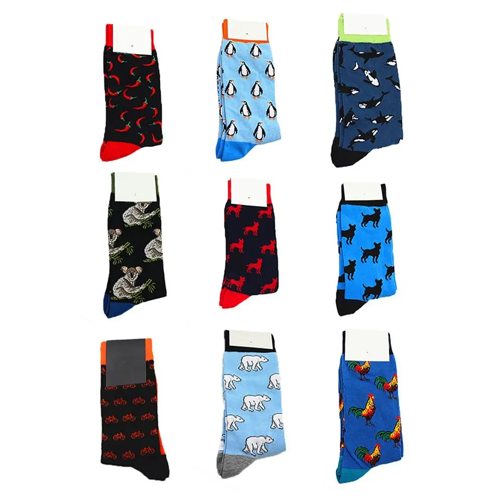 Спортивные мужские компрессионные Мягкие Носки с рисунком животных из