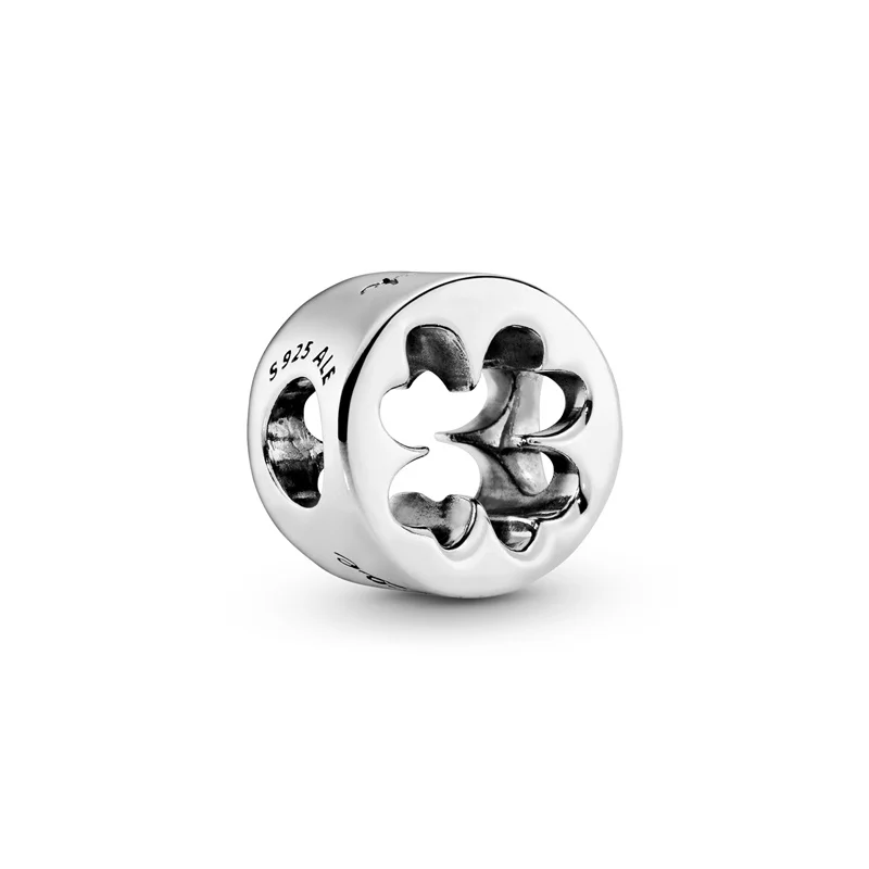 

Sliver 925 Lucky Four Leaf Clover Charms Simple Beads For Women Fashion Jewelry Fit Pandora Original Bracelet 925 Charm Gift