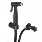 Смеситель для биде из нержавеющей стали, черный кран для унитаза, ручной распылитель, набор для уборки