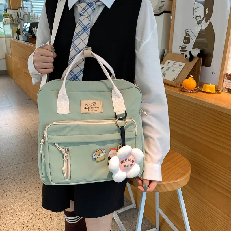 Multifunctional Lovely Women Backpack Shoulder Bags Handbag Teenage Girl Ring Buckle Portable Travel Messenger Bag Wild | Багаж и сумки