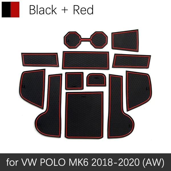 

Rubber Car Interior Anti-Slip Door Groove Mat For VW Volkswagen POLO MK6 AW 2018 2019 2020 2021 Cup Pad Decoration Accessories