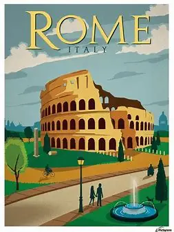 

Римские винтажные туристические постеры Шелковый постер декоративная стена живопись 24x36Inch