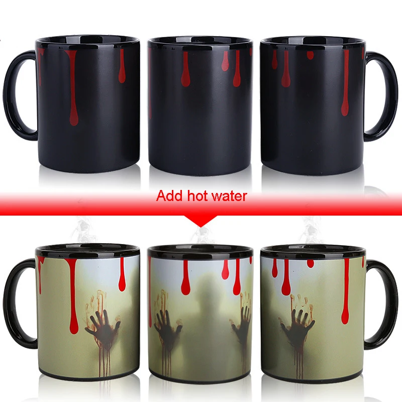Новизна подарки Хэллоуин магических кружек Температура чашки Цвет термо кружки
