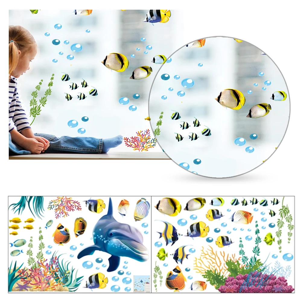 Мультфильм девять звезд Дельфин звездное небо наклейки спальня гостиная