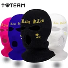 Вау! Зимняя вязаная Балаклава с вышивкой, 3 отверстия