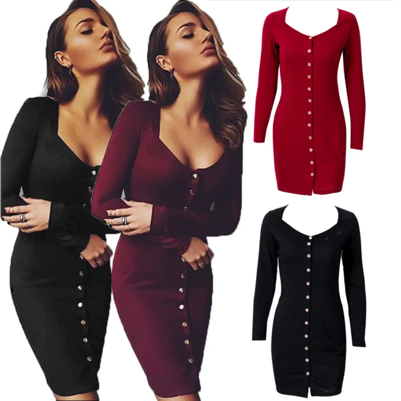 Женское зимнее сексуальное рождественское Бандажное облегающее мини-платье с