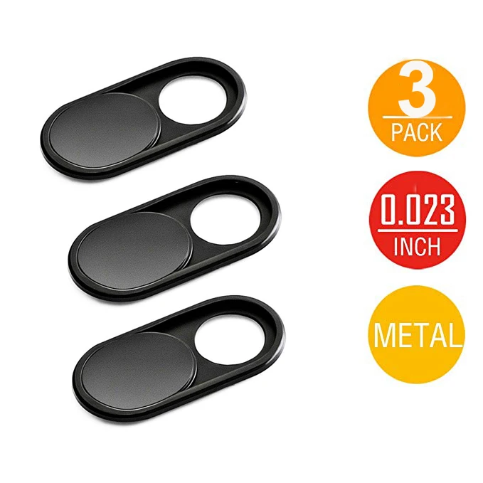 Black3pc with pakcge Камера для ноутбука объектив чехол для веб-камеры рыбий глаз слайдер ультра тонкий металлический веб-наклейка на камеру затвора для MacBook iMac Pro PC iPad Tablet - Цвет: Black3pc with pakcge