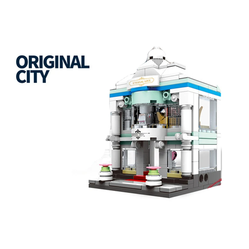 

Creative Zhonghua Street View China Inn Tea House Children Puzzle Small Particles Bricks Assembled DIY Toy Blocks for Kids Gift