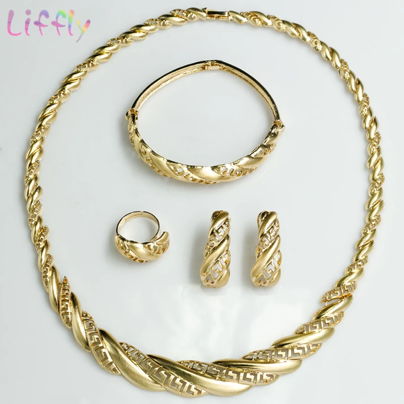 Дубай ювелирные наборы для женщин модные ажурные узоры простой Щедрый ожерелье