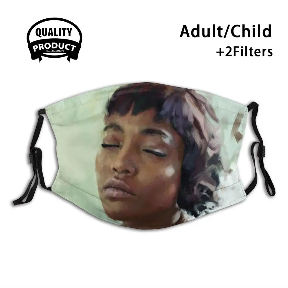 

Sleepy Portrait Face Mask Reusable Mouth Mask Washable Filter Anti Dust Face Masks Portrait Beauty Girl Sleep