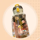 Детская мультяшная пластиковая чашка большой емкости для студентов простая уличная портативная детская соломинка для воды против падения пищевой контакт мат