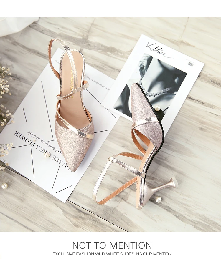 

ladies shoes 2020 Summer new women's high heels stiletto baotou fashion shoes sexy gold wedding shoes elegant women sandals
