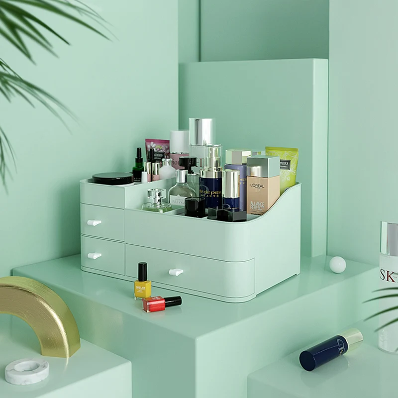 

Large Capacity Drawer Make Up Organizer Bathroom Makeup Storage Box Women Skin Care Dressing Table Cosmetic Lipstick Beauty Case