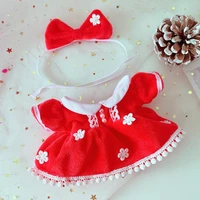 red plush pearl dress suit 20cm baby toy clothes 6 inch stuffed toys outfit girls gift
