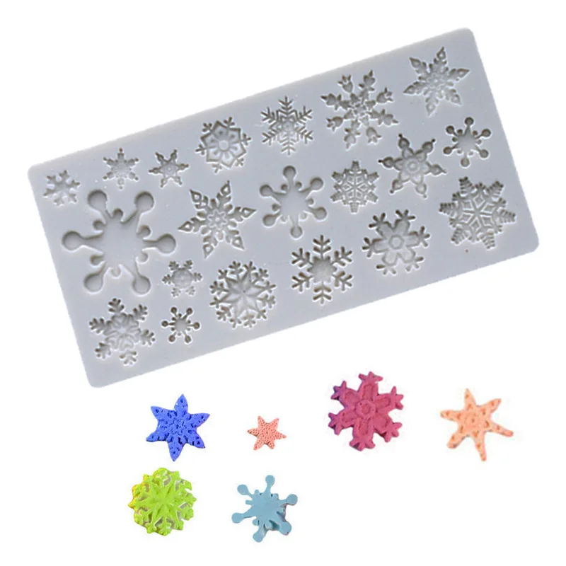 Снежинка Лось дерево помадка торт Силиконовая Форма рождественские украшения
