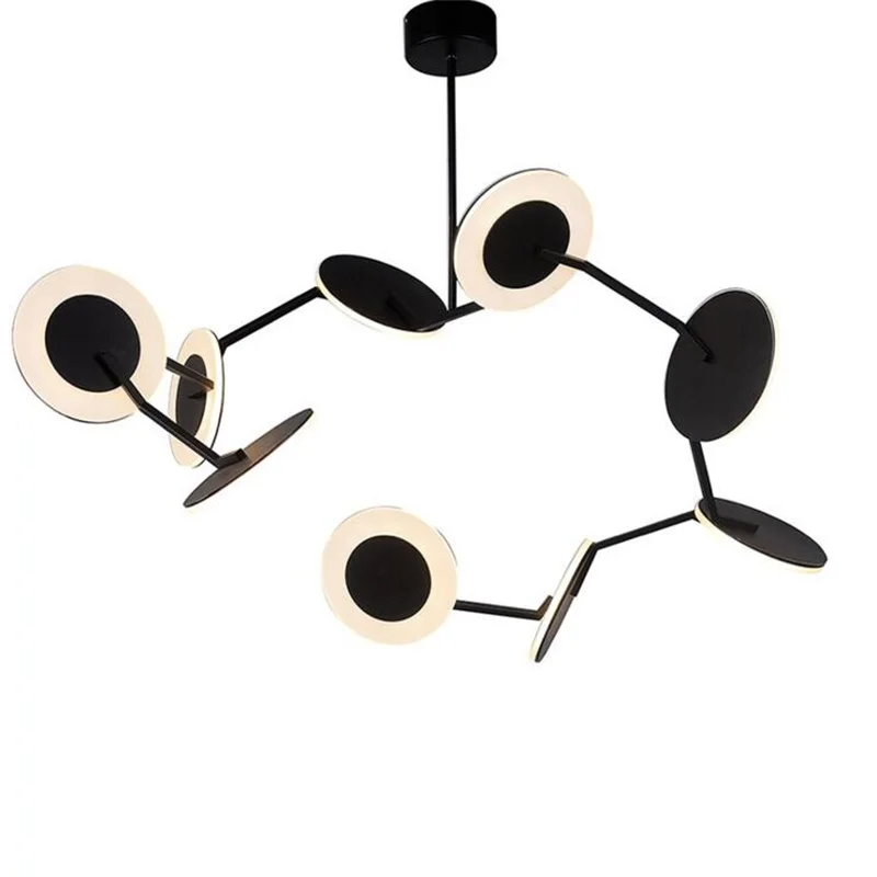 

Post-Modern Art Style Acrylic Black Chandelier 6 / 9 Head For Dining Room Bedroom Showroom Club