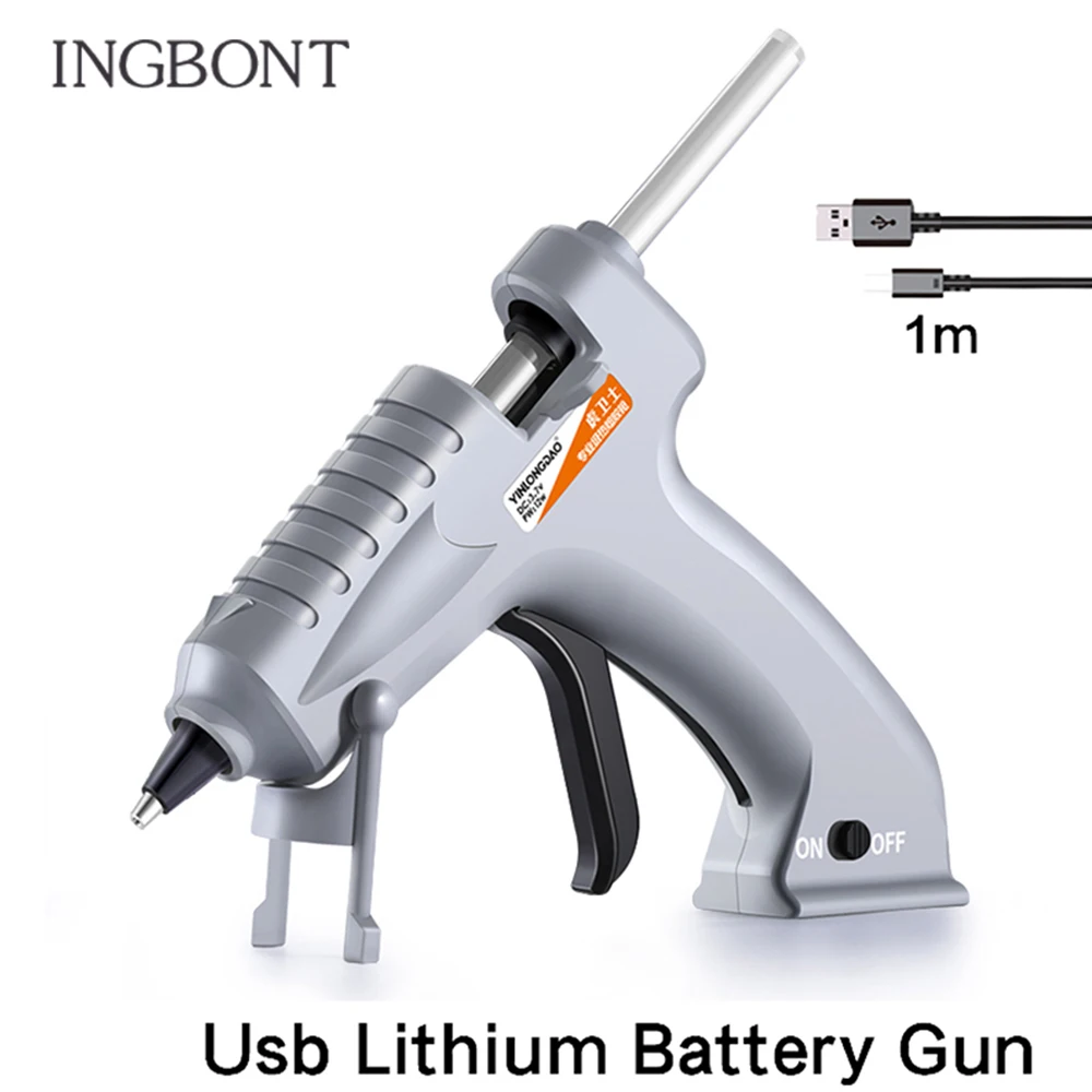 12 Вт беспроводной высокотемпературный термоплавкий клеевой пистолет и 10 шт 11 мм