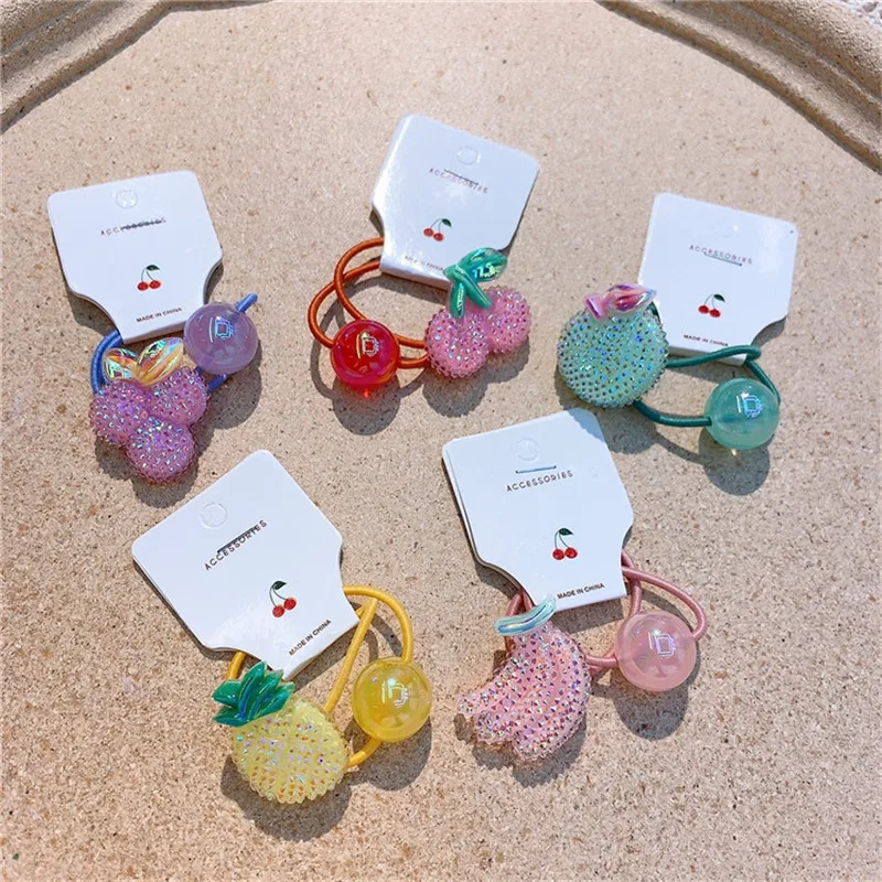 Новинка Детская резинка для волос в виде ананаса с фруктами девочек разноцветные