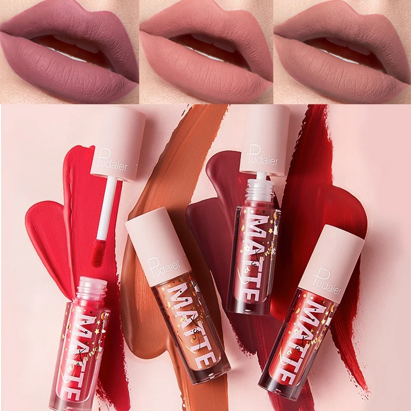 

Waterproof lip gloss 12 colors Velvet Matte Long-lasting Moisturizing Non-Fade Velvet Lipstick Lip Tint Makeup Women Cosmetics