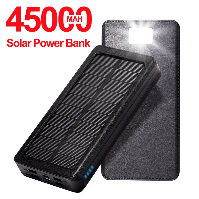45000mAh Солнечный портативный внешний аккумулятор водонепроницаемый наружный