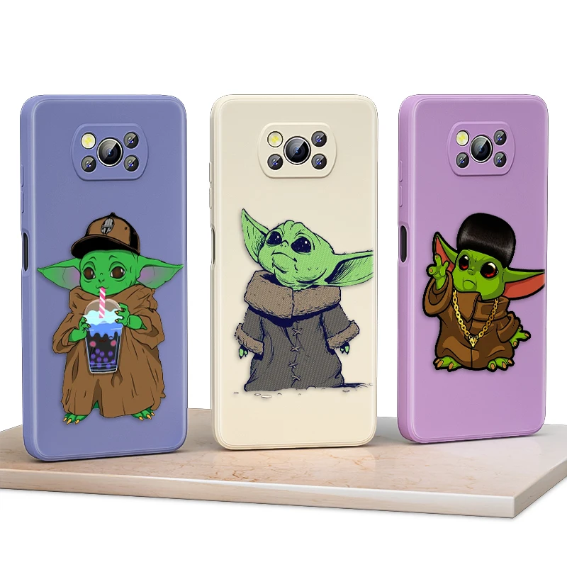 

oda Star Wars Baby For Xiaomi POCO F3 11T Mix4 10S X2 10 M2 M3 Lite F3 Pro 5G Liquid Silicone Soft Cover Phone Case