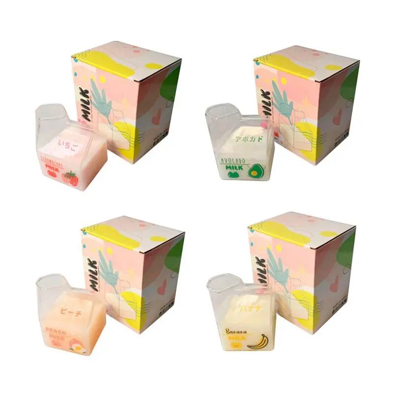 

380ml Japanese Style Glass Milk Cup Cute Fruit Print Design Drinkware Transparent Water Cup For Girls Gifts Home Kitchen Office