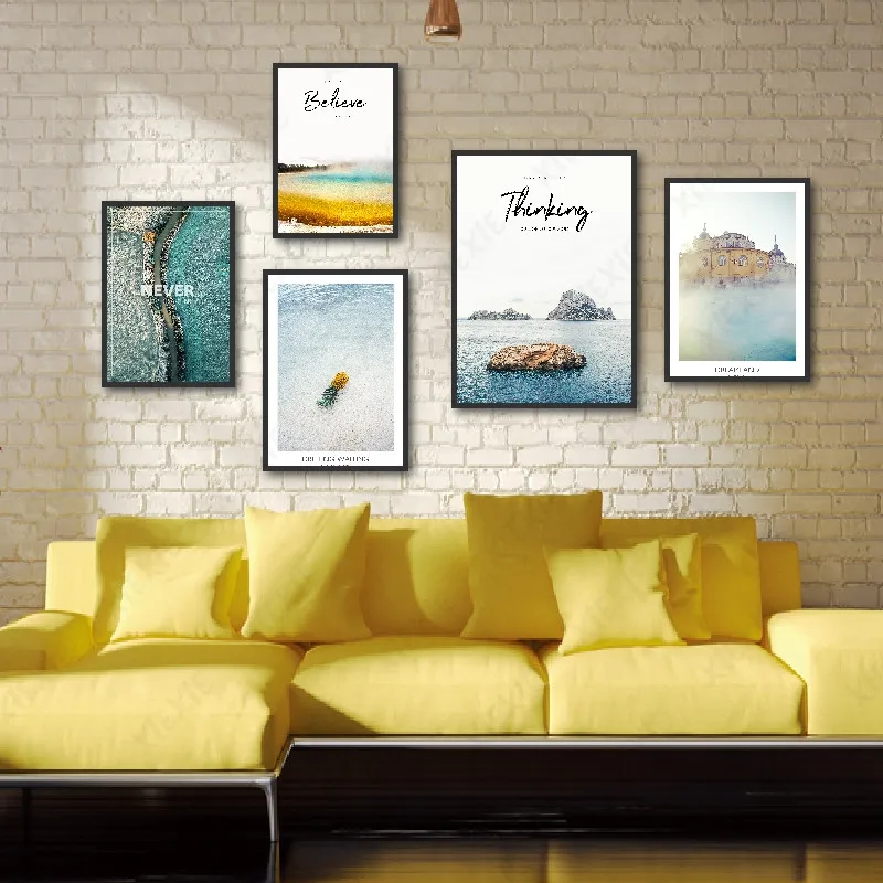 

Abstract Wall Art Landscape Watercolor Graffiti Architecture Pineapple Posters Prints Canvas Painting Living Room Decoration