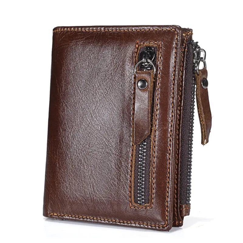 2020 новый мужской кошелек из натуральной кожи короткий на молнии брендовый